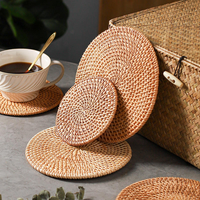 Meilleures ventes - Ensemble de sets de table et de sous-verres en rotin classique - Design personnalisable respectueux de l'environnement