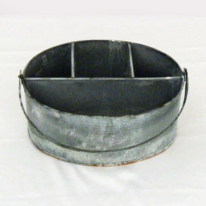 Moderno Porta Utensilios de Metal Galvanizado Estilo Granja con Asa de Madera, Cesto Ovalado de Hierro para Cubiertos, para Encimera de Cocina o Mesa de Restaurante - Product Image 6