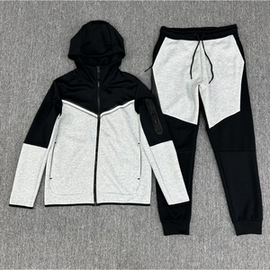 Ensemble sweat à capuche et pantalon pour homme, double fermeture éclair, coton, vêtements de sport techniques, nouvelle collection 2026 - Product Image 5
