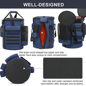 Sac de sport léger en nylon pour équipement de baseball avec compartiment à chaussures, supports latéraux pour bâtons, sangles de transport confortables, capacité 30-40L - Product Image 6