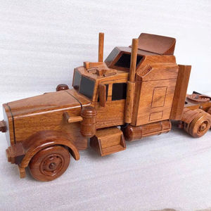 Dragonex Voiture en bois artisanale vieillie style vintage, inspirée Montessori, éducative, certifiée EN71, unisexe, 2-13 ans, naturelle - Product Image 1
