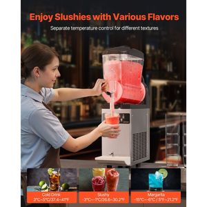 Machine à boissons glacées professionnelle 12L en acier inoxydable à réservoir unique pour margaritas et smoothies, distributeur de boissons 48 tasses - Product Image 3