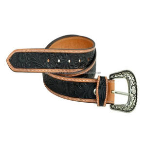 เข็มขัดหนังแบบตะวันตกสำหรับทุกเพศเข็มขัดเครื่องมือหนังสไตล์ตะวันตกสลักลายดอกไม้แบบมีสไตล์เฉพาะ - Product Image 4