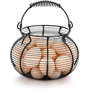 Black Metal Wire <b>Egg</b> Holder For Kitchen Countertop Durable Iron Fresh <b>Egg</b> Storage Basket & Organizer For Home And Restaurant - Product Image 6
