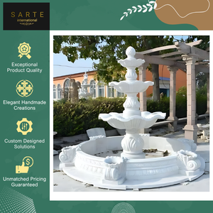 Fontaine d'eau en marbre de grande taille, design extérieur moderne, finition en pierre naturelle, écologique, durable, couleur personnalisée, décoration intérieure - Product Image 5