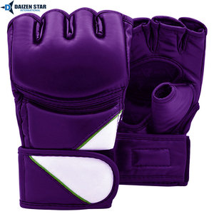 Gants de MMA pour adultes en cuir avec sangle de poignet à boucle et fermeture réglable pour l'entraînement de boxe - Product Image 6
