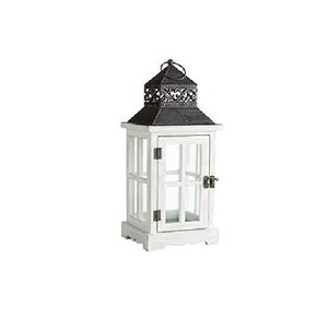 Portavelas de Madera Natural con Ventanas de Vidrio y Asa de Cuerda, Decoración Rústica para Bodas - Product Image 3