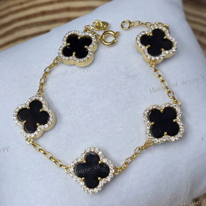 925 Silver Elegant Black Cover <b>Bracelet</b> VVS Moissanite Stone Halo Minimal Luxury <b>Bracelet</b> - Product Image 5