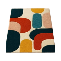 Tapis de prière tufté fait main à carreaux, en mélange de poils doux de laine de Nouvelle-Zélande/viscose/polyester |   Traditionnel, écologique, antistatique