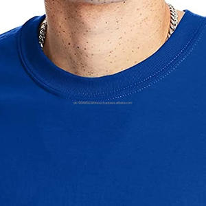 T-shirts en coton uni pour hommes de couleur bleue, qualité supérieure, fabrication au Pakistan, tissu confortable, design unique, t-shirt grande taille - Product Image 3
