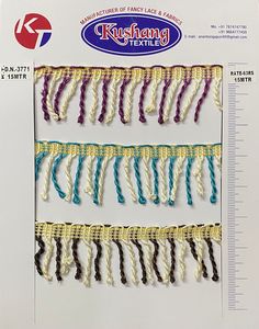 Flecos de Borlas Metálicas Doradas de Nailon 100% de 6 cm (2.5 Pulgadas), Ecológicos y Bordados para Adornos de Alfombras y Bolsos - Venta al por Mayor - Product Image 6