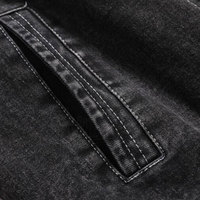Dernières Tendances : Vestes et Manteaux – Blouson en Jean Homme Grande Taille Couleurs Unies avec Col Rabattu