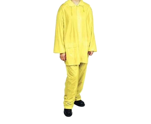 Combinaison de pluie unisexe adulte en polyester imperméable jaune à manches longues, toutes saisons, couleur et design personnalisés, impression numérique, tissu 140g - Product Image 2