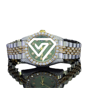 41MM <b>Chronograph</b> Style Moissanite Diamond Watch Two Tone Rose Gold Full Pave Luxury Iced Out Watch - Product Image 5