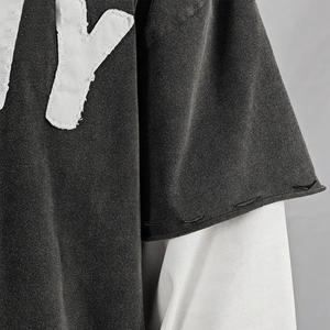 T-shirts pour hommes à manches doubles, effet délavé à l'acide, de qualité supérieure, fabriqués directement par les fabricants de vêtements, dernier design, t-shirt à manches courtes - Product Image 5