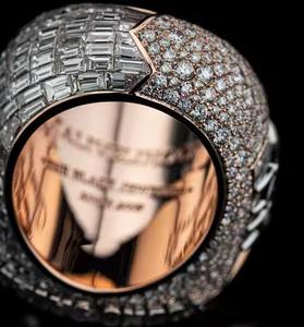 Iced Moissanite Dollar Sign <b>Ring</b> Sterling <b>Silver</b> Yellow White Gold Plating Unisex <b>Statement</b> Luxury Jewelry Nickel-Free Classic - Product Image 3