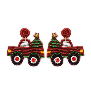 ต่างหูปักมือสีขาวและสีเขียวสำหรับเด็กผู้หญิง ต่างหูประดับลูกปัด ขายส่งงานเย็บปักถักร้อย - Product Image 2