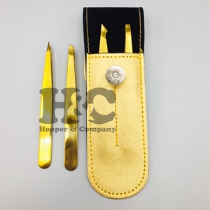Juego de Pinzas para Cejas de Acero Inoxidable de Primera Calidad Hooper Company, Puntas Inclinadas/Redondeadas, Logotipo Personalizado, Larga Duración - Product Image 2