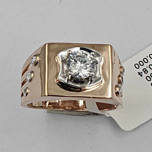 Anillo de Diamantes Vintage Sofisticado para Hombre, Oro de 14K, 7 Piezas, Diamante Natural de Corte Brillante de 0.84Ct, Color G, Certificado IGI, Rodio - Product Image 3
