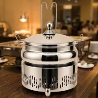 Plat de service buffet 3 pièces en acier inoxydable doré avec couvercle et poignée, compatible lave-vaisselle, micro-ondes et four, idéal pour les événements de restauration