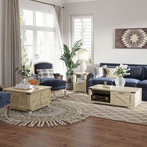 Industrial 1 <b>Drawer</b> 1 Shelf <b>Side</b> <b>Table</b> with Storage Natural for Living Room Bedroom - Product Image 2