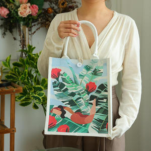 Bolsa Reutilizable para Llevar Comida, de Yute Natural, con Cierre de Cremallera y Asa Resistente - Product Image 6