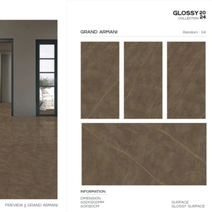 Elegante Baldosa de Porcelana Pulida de Gran Formato 600x1200 para Paredes y Pisos, Uso en Interiores y Exteriores - Product Image 1