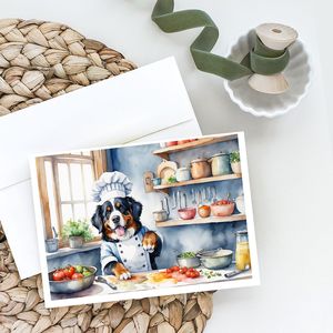 Bernese Mountain Dog Chef Whimsical A7 Tarjetas de felicitación Paquete de 8 tarjetas de nota en blanco con sobres Tamaño 5x7 - Product Image 2