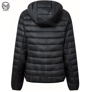 Chaqueta de Invierno Acolchada con Capucha, 100% Poliéster, Gruesa, con Cierre de Cremallera, Tejido Brillante, Secado Rápido, Transpirable, Resistente al Viento, OEM, para Hombre - Product Image 2