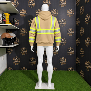 เสื้อฮู้ดสะท้อนแสงสำหรับงานก่อสร้างถนน ขายส่งราคาถูก สวมใส่สบาย ผลิตจากโพลีเอสเตอร์บุขนแกะ อุ่นสบาย ปลอดภัย มองเห็นได้ชัดเจน - Product Image 5