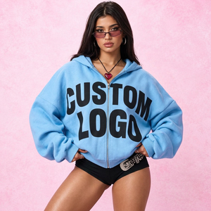 Sudaderas con Cremallera Frontal Personalizadas, Mezcla de Algodón de 360 g/m², Estilo Urbano Ecológico, Cremallera Metálica para Mujer, Colores Personalizados para Minoristas de Moda - Product Image 5