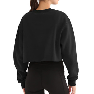 Sweat-shirt à col rond en molleton tricoté pour homme grande taille personnalisé, 100 % coton biologique, respectueux de l'environnement, pour la gym et le fitness, avec logo frontal - Product Image 3