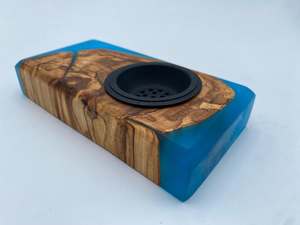 ResinBloom - Quemador de Incienso de Madera Maciza Hecho a Mano con Resina Epoxi y Diseño Moderno para Meditación y Relajación - Product Image 1