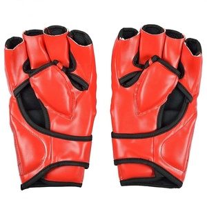 Guantes de MMA Rojos de Medio Dedo con Estampado de Dragón, Cierre de Velcro, Unisex, Equipo de Entrenamiento de Artes Marciales - Product Image 6