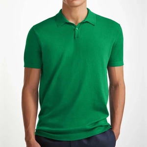 Camiseta Polo de Verano para Hombre, Transpirable, 100% Algodón, Color Verde, Manga Corta, Estilo Casual, Cuello Alto - Product Image 1