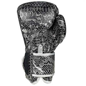 Guantes de Boxeo de Cuero con Logotipo Personalizado de Alta Calidad, Guantes Profesionales para Adultos con Estampado, 14 oz, Antideslizantes, con Cordones para la Muñeca, para Uso en el Gimnasio - Product Image 4