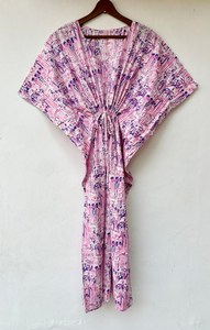Vestido Kaftan Casual de Verano sin Mangas con Estampado Floral Tropical Digital, de Algodón, para Mujer, Islas del Pacífico Asiático - Product Image 5