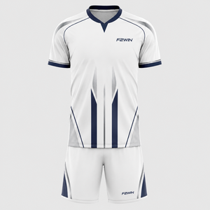 Conjunto de Camiseta de Fútbol Blanca para Hombre F2WIN, Manga Corta, Cuello en V, Transpirable, Cintura Elástica, Uniforme Deportivo de Malla para Todas las Temporadas, Personalizable - Product Image 1