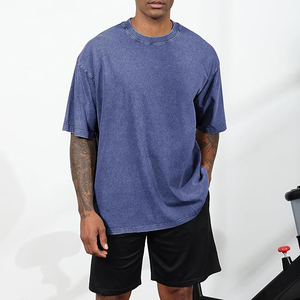 T-shirt ample à coupe carrée avec épaules tombantes, détails déchirés sur le devant, effet délavé à l'acide, pour hommes, style streetwear - Product Image 2