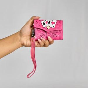 Tarjetero Plegable Rosa Auténtico con Cierre de Botón, Diseño de Dibujos Animados, Cartera Corta de Moda para Mujer - Product Image 2