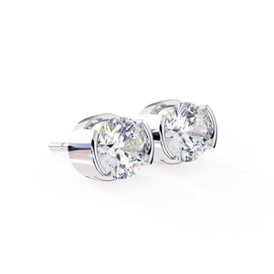 Sparkling 7mm Round Moissanite Stud <b>Earrings</b> with Unique Prong Setting Fine Jewelry Gift for Women - Product Image 1