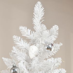 Albero di Natale Artificiale Alto 6 Piedi Non Illuminato con Realistiche Rami di Abete Rosa e Bianco e Base in Acciaio - Product Image 2