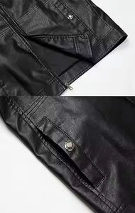 แจ็คเก็ตหนังวัวแท้สไตล์คาวบอยสำหรับผู้ชายพร้อมโลโก้สั่งทำ |   เสื้อแจ็คเก็ตสีดำระบายอากาศได้ดีพร้อมซิปปิด |   ผลิตในปากีสถาน ขายส่ง - Product Image 2