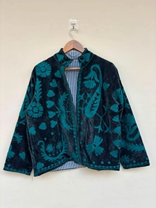 Veste en velours Suzani brodée à la main, en coton, réversible, pour l'hiver, style ethnique, idéale pour les festivals - Vente chaude - Product Image 3