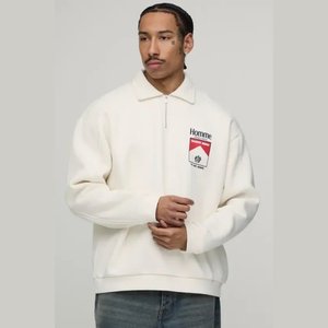 Custom Factory Plain Blank Sport Plus Size Casual <b>Pullover</b> <b>Men</b> Quarter Zipper 1/4 Zip Thick Winter Sweatshirt - Product Image 1