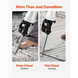 Martillo Demoledor Eléctrico Potente de 2100 W, 1650 BPM, con 2 Puntas y 2 Cinceles Planos para Demolición - Product Image 3