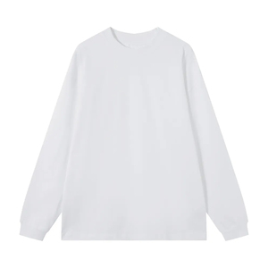 Camisetas Personalizadas con Logotipo, Manga Larga, para Hombre y Mujer, 240 g/m², 100% Algodón, Color Negro y Blanco, Camiseta Básica Informal para Uso Diario - Product Image 3