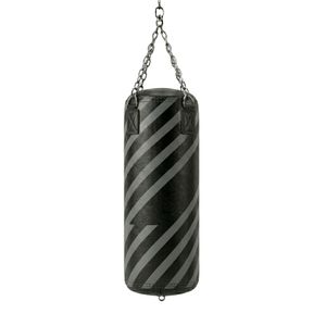 Sac de frappe lourd en cuir synthétique noir durable à rayures pour la boxe, l'entraînement physique, l'exercice en salle de sport et le développement des compétences - Product Image 2