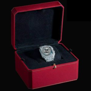 Montre de luxe de haute qualité en or rose sertie de diamants, mouvement à quartz de précision pour hommes, idéale pour les occasions décontractées, les clubs et les soirées - Product Image 3