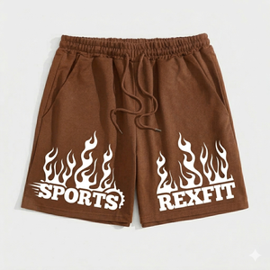 REXFIT SPORTS Pantalones Cortos Deportivos para Hombre con Estampado Gráfico, Cintura Elástica, Fabricante Personalizado, Pantalones Cortos de Entrenamiento para Hombre - Product Image 2